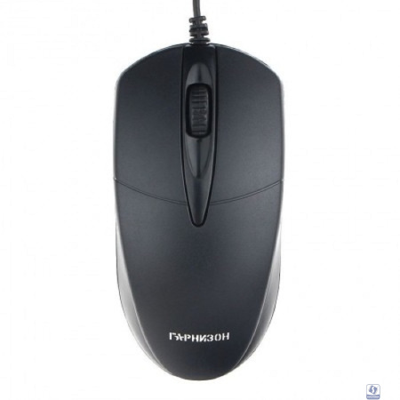 Гарнизон Мышь GM-220XL, USB, чип- Х, черный, 2м,1000 DPI, 2кн.+колесо-кнопка