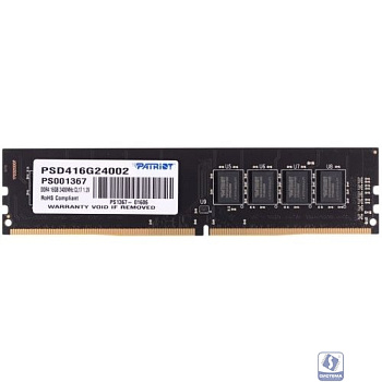 Patriot DDR4 DIMM 16GB PSD416G24002 PC4-19200, 2400MHz