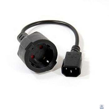 VCOM CE002-CU0.75-0.15M Кабель-переходник UPS->розетка VCOM (IE-320 C14 to Socket Type-F) 3Gx0,75mm VDE <CE002> [04895182274068]