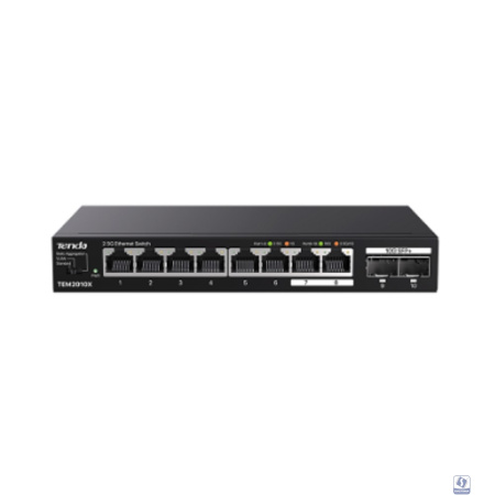 TENDA TEM2010X 8-Портовый коммутатор Ethernet 2.5G с 2 портами 10G SFP+