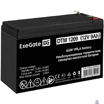 Exegate ES252438RUS Аккумуляторная батарея DTM 1209 (12V 9Ah, клеммы F1)