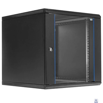 ЦМО Шкаф телекоммуникационный настенный разборный 12U (600х650) дверь стекло,цвет черный (ШРН-Э-12.650-9005) (1коробка)