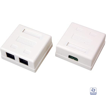 Rexant (06-0105-C) Розетка сетевая LAN, на стену, 2 гнездо 8Р8С (RJ-45), CAT 5е