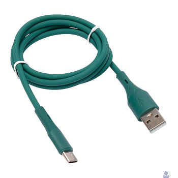 Cablexpert Кабель USB2.0 AM/Type-C, 3А, 18Вт, QC3.0, силиконовый, медь, 1м, зеленый, пакет (CC-USB2S-AMCM-1M-GN)
