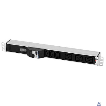 REM Блок розеток Rem-32 с авт., и амп., 3 IEC 60320 C13, 3 IEC 60320 C19, 32А, алюм., 19", колодка (R-32-3C13-3C19-A-Am-440-K)