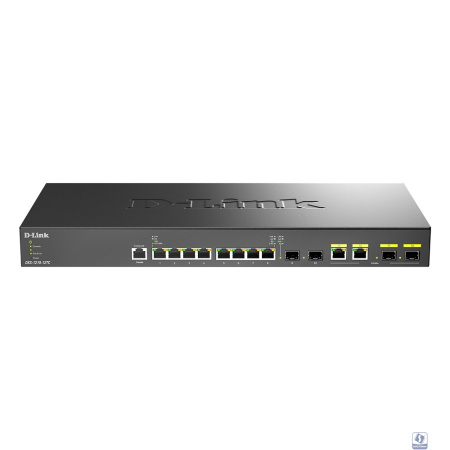 D-Link DXS-1210-12TC/B1A PROJ Управляемый L2+ коммутатор с 8 портами 10GBase-T, 2 портами 10GBase-X SFP+ и 2 комбо-портами 10GBase-T/SFP+