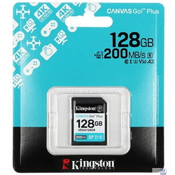 SecureDigital 128GB  Kingston Canvas Go Plus Gen4 200MB/s C10 UHS-I U3 V30