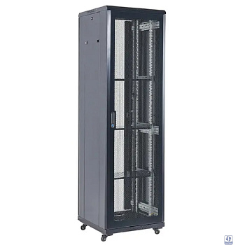 Rexant (04-4268-232) Напольный шкаф 19" 42U 600?800х2055 (ШхГхВ), дверь перфорация, перфорированная задняя дверь, боковые съемные стенки, RAL 9005