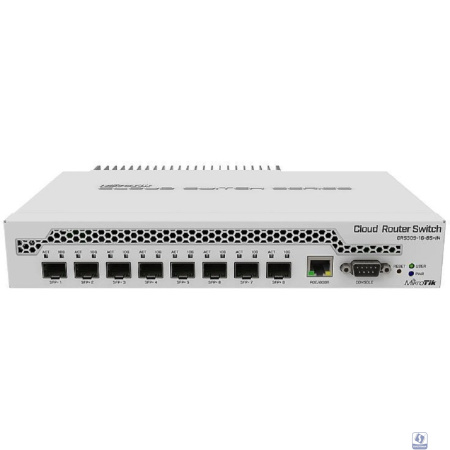 MikroTik CRS309-1G-8S+IN Коммутатор управляемый, 8 SFP+, dual-core 800MHz CPU, 512MB RAM, POE, RS232 serial port