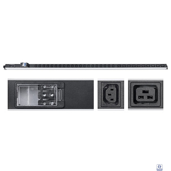 Cabeus PDU-32-10C19-20C13-B-T Блок розеток для 19" шкафов, вертикальный, 10 розеток IEC 320 C19, 20 розеток IEC 320 C13, 32А, автомат защиты, алюминиевый корпус, клеммная колодка