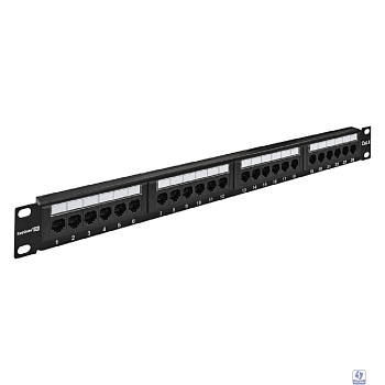 Exegate EX281080RUS Патч-панель UTP 19" 24 port кат.6 ExeGate  разъём KRONE&110 (dual IDC), 1U, RoHS, цвет черный