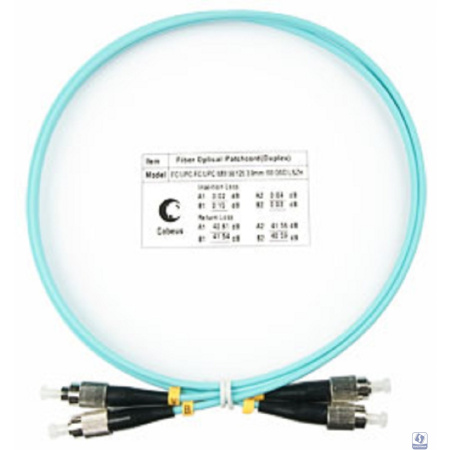 Cabeus FOP-50-FC-FC-1m Шнур оптический duplex FC-FC 50/125 mm OM3 1м LSZH