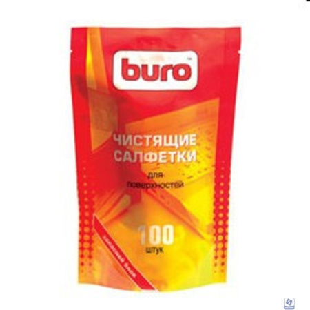 Запасной блок к тубе с чистящими салфетками для поверхностей BURO BU-ZSURFACE 100 шт. [817447]