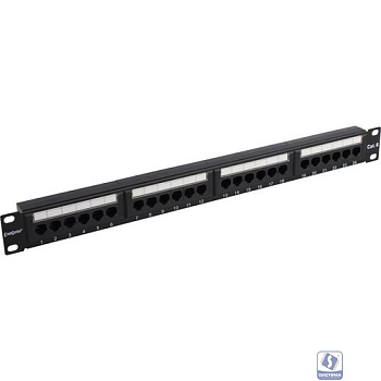 Exegate EX281080RUS Патч-панель UTP 19" 24 port кат.6 ExeGate  разъём KRONE&110 (dual IDC), 1U, RoHS, цвет черный