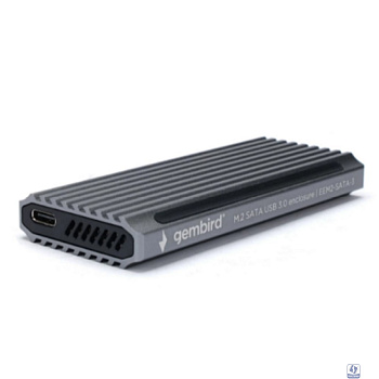 Повреждение упаковки Gembird EEM2-SATA-3 Внешний корпус USB 3.1 для M2 SATA порт Type-С, RGB подсветка, металл, серебристый