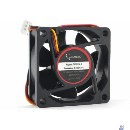 Gembird Вентилятор  60x60x25 гидродинамический 3 pin провод 25 см [D6025HM-3]