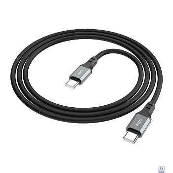 HOCO Кабель USB2.0 Hoco Type-C/Type-C, 3А, 60Вт, силиконовая оплетка, X86, 1м, черный, коробка