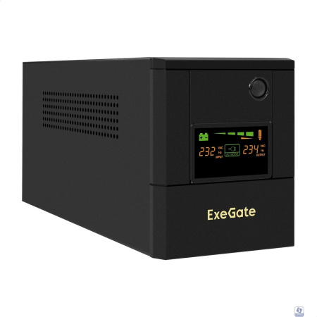 Exegate EX299824RUS ИБП ExeGate Smart LB-2000.LCD.AVR.8C13.USB (2000VA/1200W, цветной LCD, AVR, 8*C13, USB, батарея 12V 9Ah - 2 шт., металлический корпус, Black)