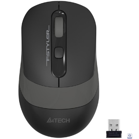 Мышь беспроводная A4Tech Fstyler FG10 , черный/серый , оптическая, 2000dpi , USB, 4 кнопки [1147564]