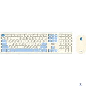 Acer OCC205 [ZL.ACCEE.00C] Комплект (клавиатура+мышь) клав:белый мышь:белый/голубой USB беспроводная slim 