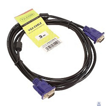 TV-COM Кабель соединительный (QCG120H-3M) SVGA (15M/M) 3m 2 фильтра [6939510844108]