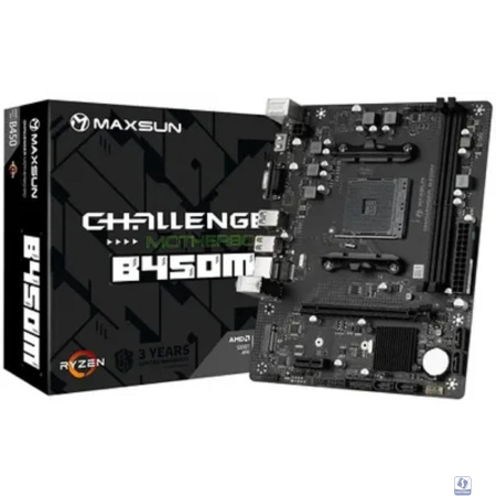 Повреждение упаковки MAXSUN MS-Challenger B450M (Socket  AM4, mATX, 2*DDR4, VGA/HDMI, 4*SATA3, 1*M.2, 1*PCIEx16/1*PCIEx1, 2*USB2.0, 2*USB 3.2 Gen1, LAN 1*1G, RTL)