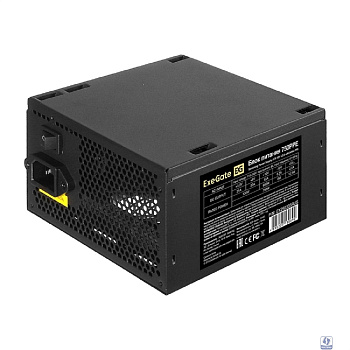 Блок питания 750W ExeGate 750PPE (ATX, APFC, PC, КПД 80% (80 PLUS), 12cm fan, 24pin, 2x(4+4)pin, 4xPCI-E, 6xSATA, 3xIDE, black, кабель 220V в комплекте 1,8м)