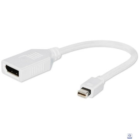 Gembird Переходник miniDisplayPort - DisplayPort,  20M/20F, длина 16см, белый (A-mDPM-DPF-001-W)