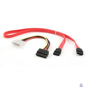 Cablexpert  комплект кабелей SATA CC-SATA-N, интерфейсный (48см) 7pin/7pin и питания (15см) 4pin/15pin, медь, пакет (21404)
