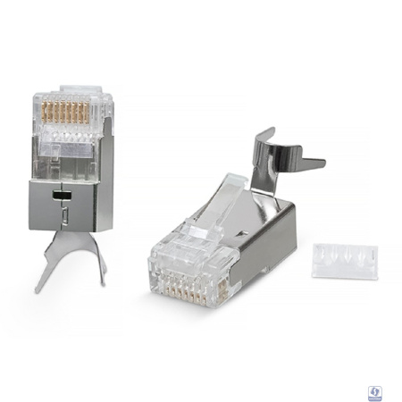 Cabeus 8P8C-SH-C7(1.5)-TWP Коннектор RJ-45(8P8C) под витую пару, категория 6a/7/7a, экранированный, универсальный (для одножильного и многожильного кабеля), для проводников с толщиной по изоляции до 1