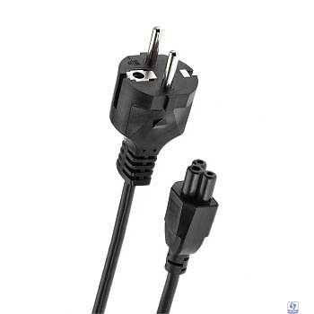 Telecom TP022-1.8-BK Кабель питания для ноутбуков, 3-pin, с заземлением, 220V (Европейский стандарт)1,8m