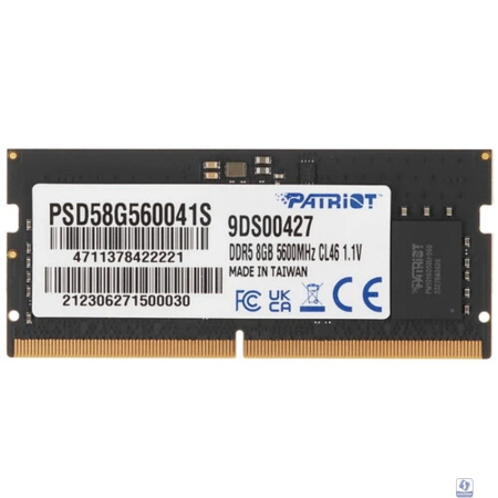 Patriot DDR5 SODIMM 8Gb 5600Mhz,  Signature Line (PSD58G560041S) (retail)