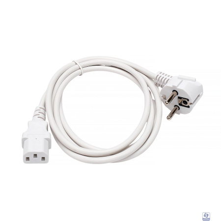 Кабель питания Cablexpert Schuko-C13, 3x0.5мм2, 6A, с заземлением, 1.8м, белый, пакет (PC-186W) (22859)