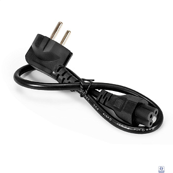 Exegate EX297813RUS Кабель питания ноутбуков ExeGate Power PC5-0,5P (Евровилка Schuko->C5, VDE-250V-3*0.5mm2, медь, черный, 6A, 0.5м)