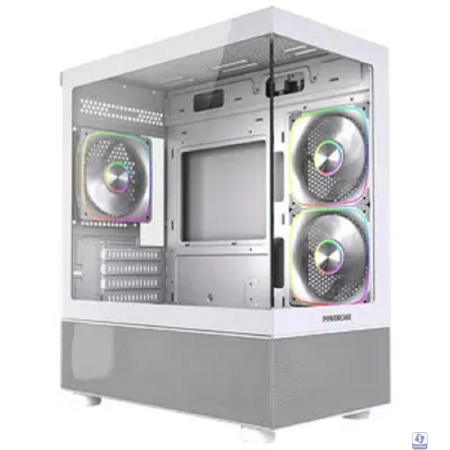 Powercase Корпус Vision Micro M2 ARGB, Tempered Glass, 3x 120mm ARGB PWM Fan, белый, mATX  (CVMWM2-A3)