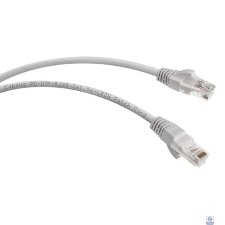 Cabeus PC-UTP-RJ45-Cat.5e-0.15m-LSZH Патч-корд U/UTP, категория 5е, 2xRJ45/8p8c, неэкранированный, серый, LSZH, 0.15м