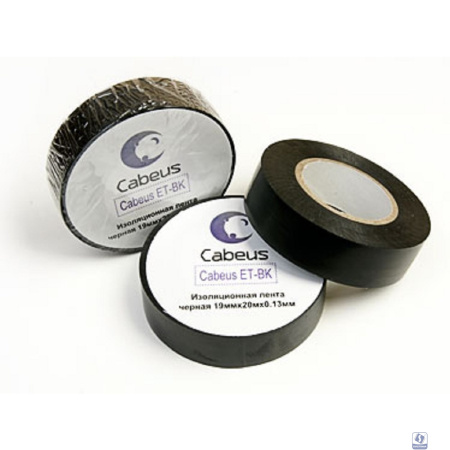 Cabeus ET-BK Изоляционная лента черная 19ммх20мх0.13мм