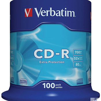 Verbatim  Диски CD-R 100 шт 700Mb 52x Cake Box ( 43411)