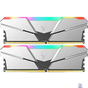 Модуль памяти DDR4 Netac Shadow RGB 16GB (2x8GB) 3200MHz CL16 1.35V / NTSRD4P32DP-16SC / Silver / with radiator