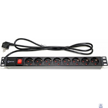 5bites PDU819P-01 Блок розеток  8S / PVC / SWITCH / 1U / 19" / 2M*3G*1.5MM2 / VDE