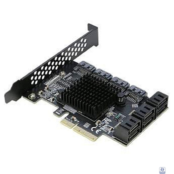 ORIENT AJ1166S10, Контроллер PCI-Ex4 v3.0, SATA3.0 6Gb/s, 10-port int, ASM1166+JMB585 chipset, 