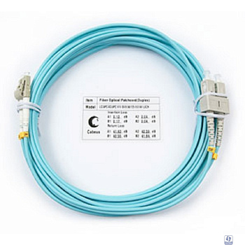 Cabeus FOP-50-LC-SC-5m Шнур оптический duplex LC-SC 50/125 mm OM3 5м LSZH