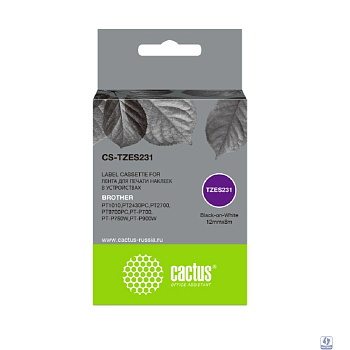Картридж ленточный Cactus CS-TZES231 черный для Brother 1010/1280/1280VP/2700VP