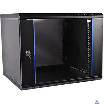 ЦМО Шкаф телекоммуникационный настенный разборный 9U (600х350) дверь стекло,цвет черный (ШРН-Э-9.350-9005)