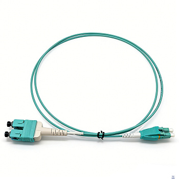 Оптический патчкорд NEOMAX (NMO-LC-SC-MM-5M) LC/UPC-SC/UPC, Uniboot OM4, Multimode, Duplex, 50/125, LSZH, Aqua, 5м