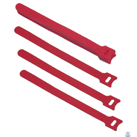 Cabeus CLAMP-180-RD Хомут для кабеля, липучка с мягкой застежкой, 180x14 мм, красный (10 шт.)