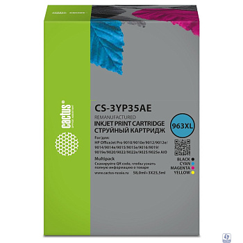 Картридж струйный Cactus CS-3YP35AE 963XL многоцветный набор (134.5мл) для HP OJ 9010 Pro AiO/9012/9014/9015/9016