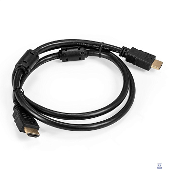 Exegate EX287722RUS Кабель HDMI ExeGate EX-CC-HDMI2-1.0F (19M/19M, v2.0, 1м, 4K UHD, Ethernet, ферритовые кольца, позолоченные контакты)