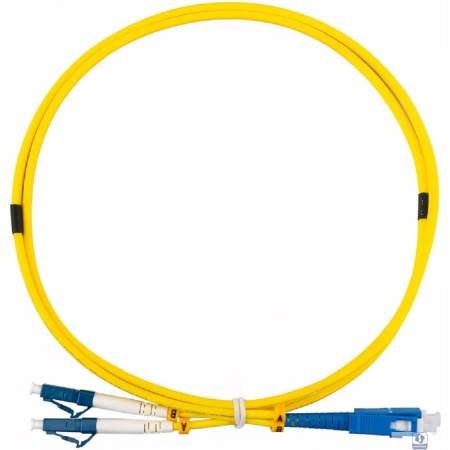 Rexant (50-2114-2) Патч-корд оптический одномодовый (SM) 9/125 OS2 разъемы zip-cord LC/UPC-SC/UPC 3мм Duplex LSZH 2м желтый
