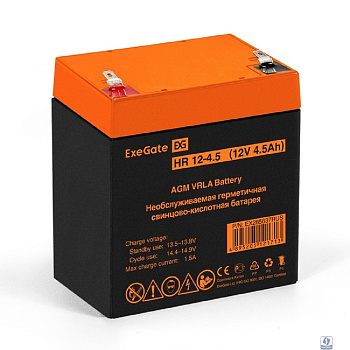 Exegate EX285637RUS Аккумуляторная батарея HR 12-4.5 (12V 4.5Ah, клеммы F2)